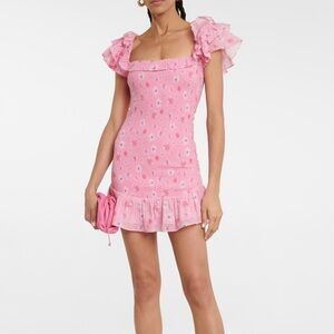 Loveshackfancy Pink Floral Ruffle Dress